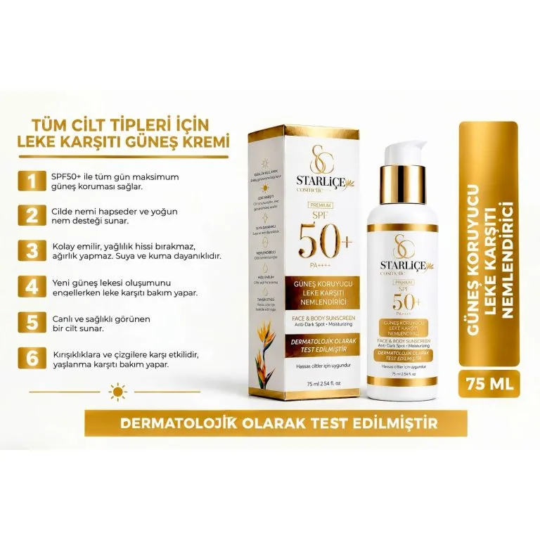 Starliçe SPF 50+ — Ürün özellikleri bilgi görseli