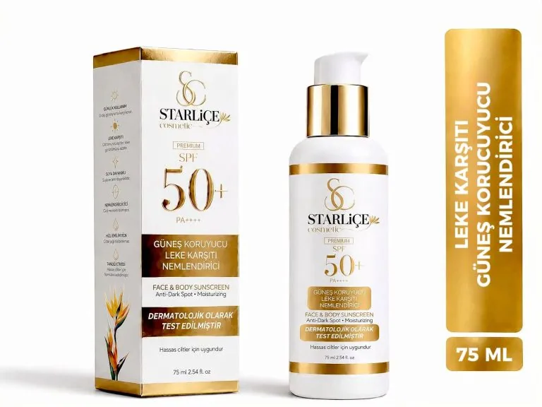 Starliçe SPF 50+ — Kutu ve şişe yakından