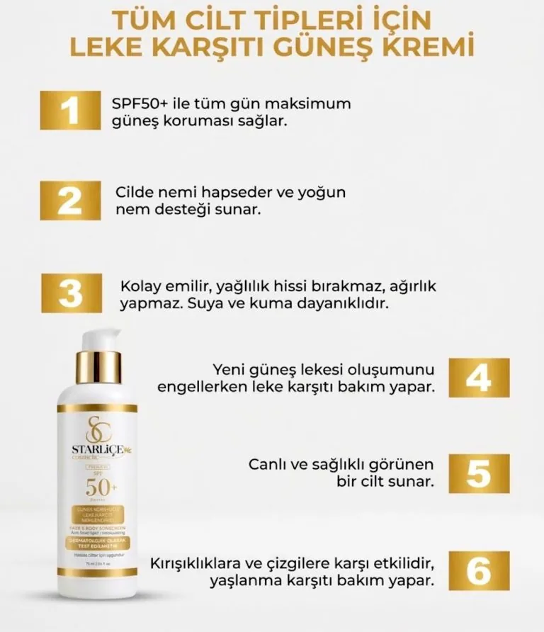 Starliçe SPF 50+ — Ürün faydaları bilgi görseli